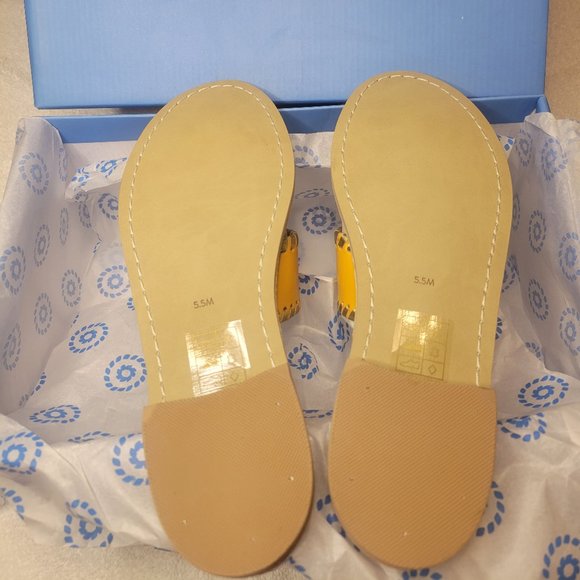 NWT Jack Rogers Mandarin & Gold Heritage Flat Leather Sandal Women's Size 5.5 - Picture 3 of 4